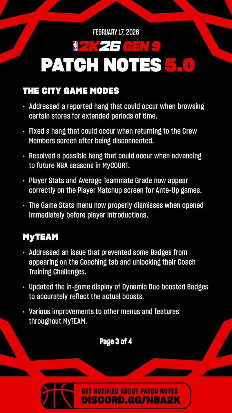 图片[2]_【游戏动态】《NBA 2K26》Steam版2月20日更新公告发布_ModFans