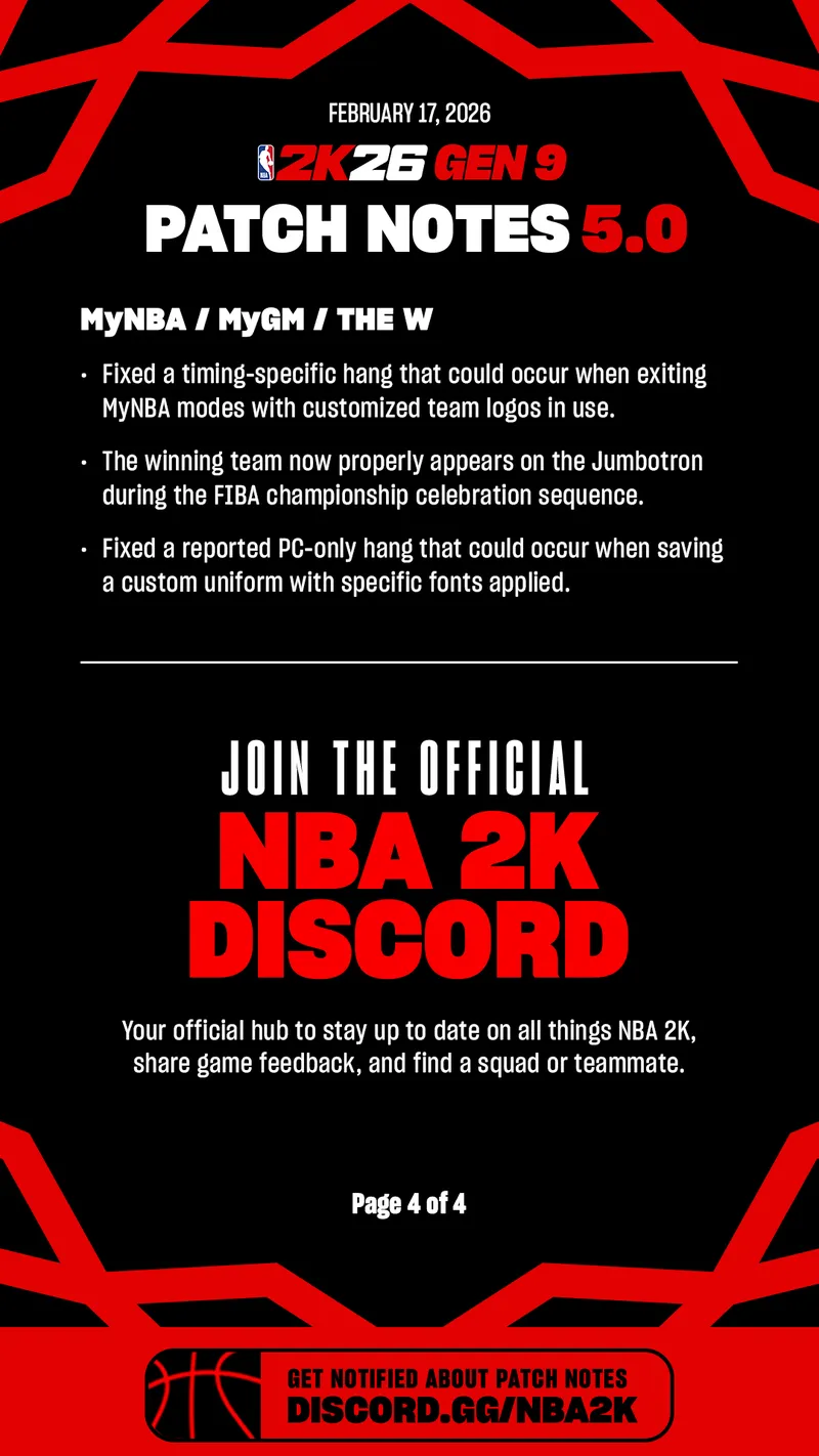 图片[3]_【游戏动态】《NBA 2K26》Steam版2月20日迎来更新_ModFans