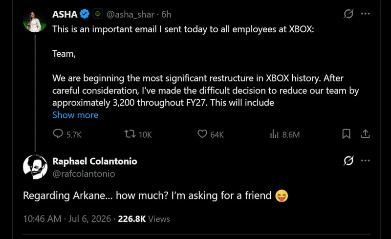 图片[2]-Xbox 大规模裁员波及 3200 人，四家工作室被剥离-ModFans