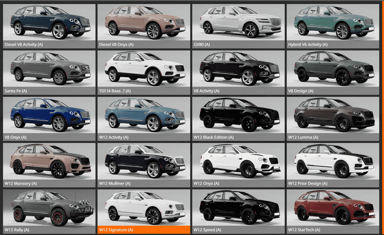 BeamNG.Drive 宾利 添越（高质量模组 20+配置）_Modfans