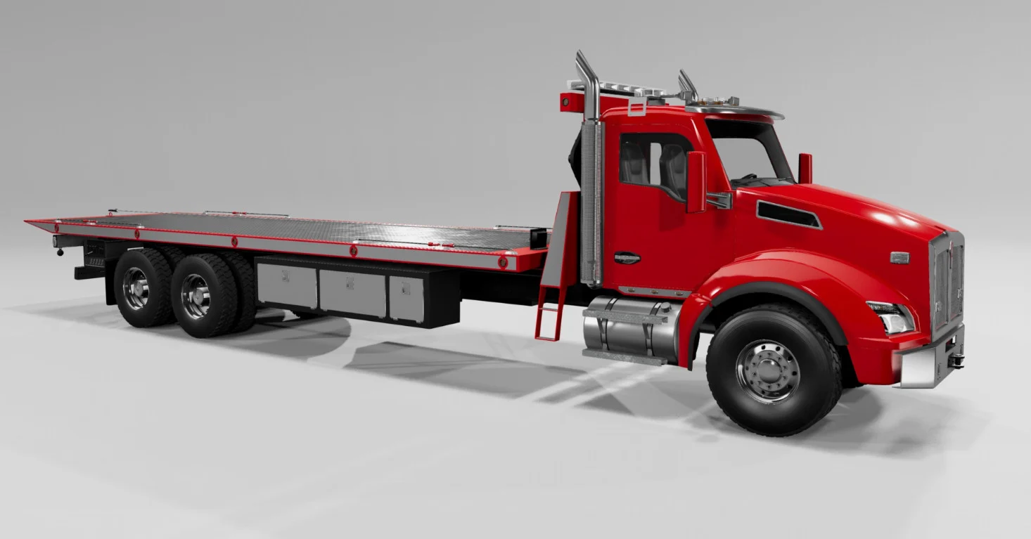 BeamNG.Drive ⚡?肯沃斯 T880 回滚平板重卡_ModFans