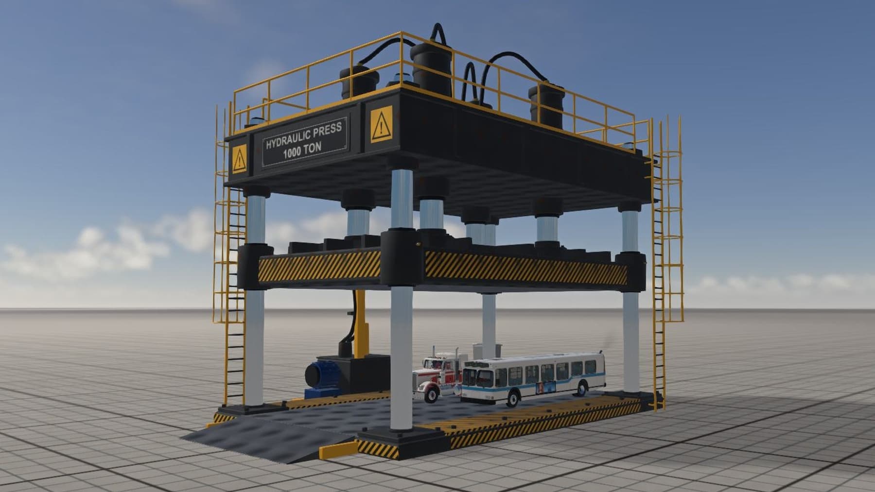 BeamNG.Drive ⚡🏗️ 1000t 巨型四柱液压机——碾碎一切-ModFans
